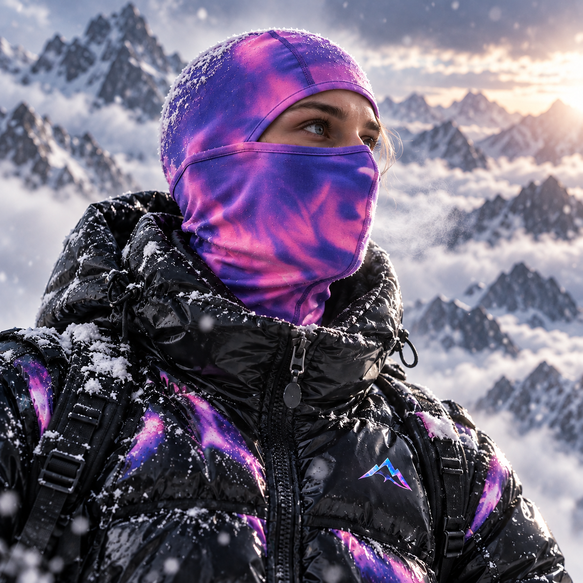 Cagoule Ice Mountain violette qui change de couleur