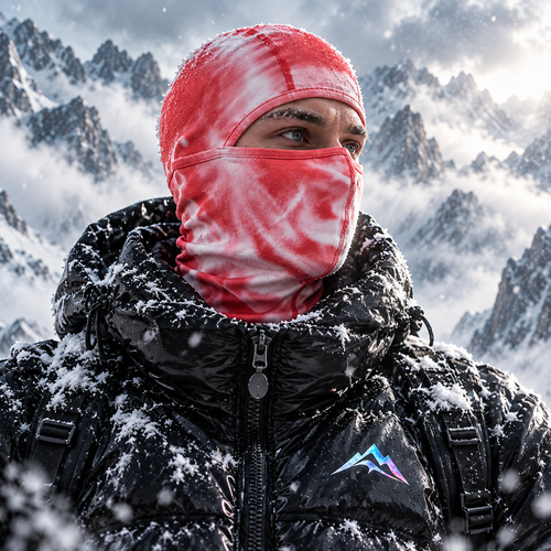 Cagoule Ice Mountain rouge qui change de couleur