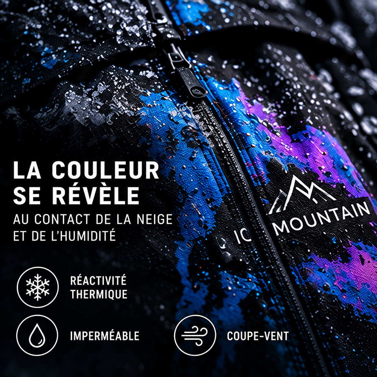 La couleur se révèle au contact de l'eau