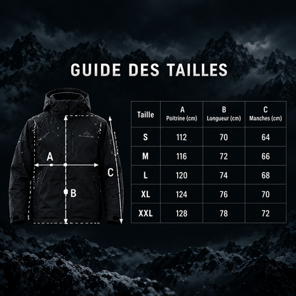 Guide des tailles de la veste hydro-réactive